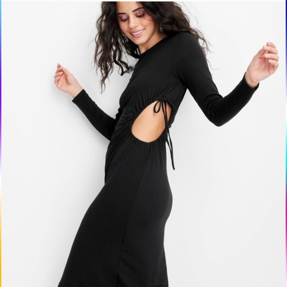 Elegant Black Cut-Out Dress